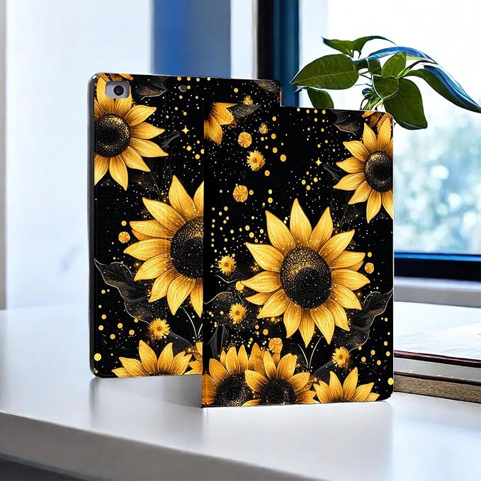 for Microsoft Surface Pro 11/10/9-13" 2024/2022 Tablet Case,Auto Wake/Sleep,Adjustable Stand Protective Cover - Sunflower