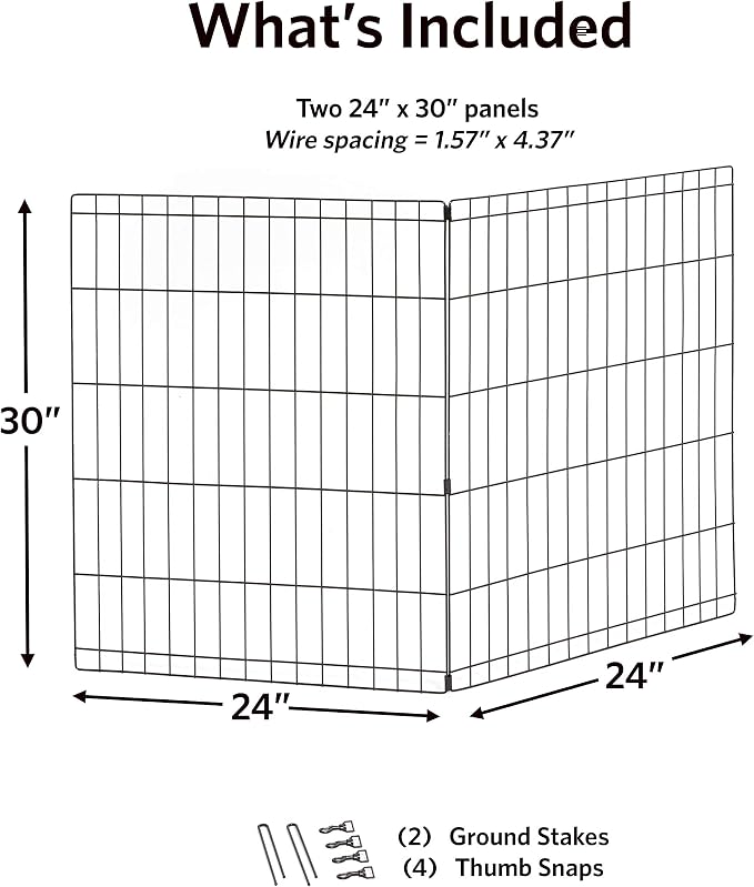 MidWest Homes for Pets Universal Pet Playpen 2-Panel Extension Kit | Fits Metal 30-Inch Dog Pens | Kit Measures, 24x30 Inch (Pack of 2)