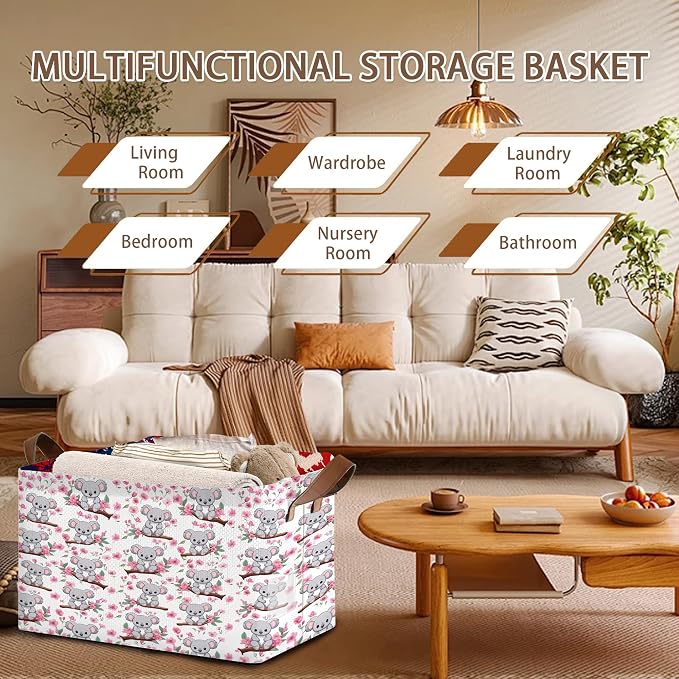 Prehistoric Friends Storage Basket Large 17x11.5x10.5 Inche- Collapsible Fabric Organizer Bin with Handles for Boys Room, Dinosaur Decor, Playroom - Decorative Hamper with Fossil Pattern - Single Pack