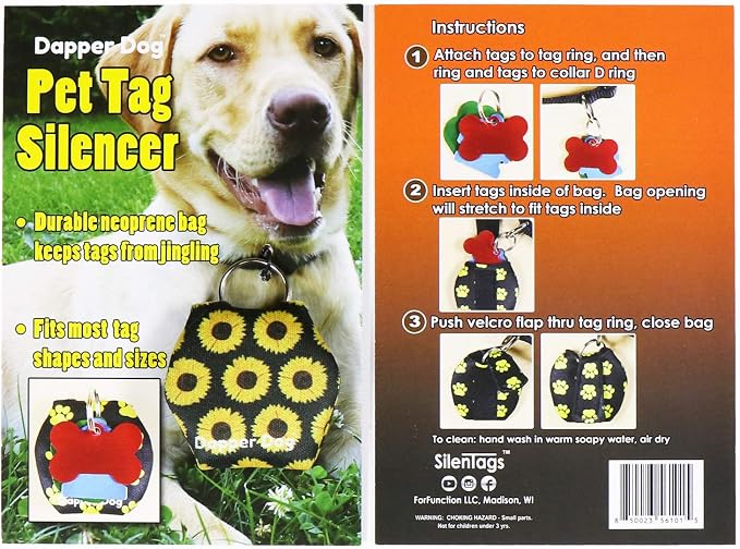 Dapper Dog - Dog Tag Silencer with Tag Ring (Sunflower)