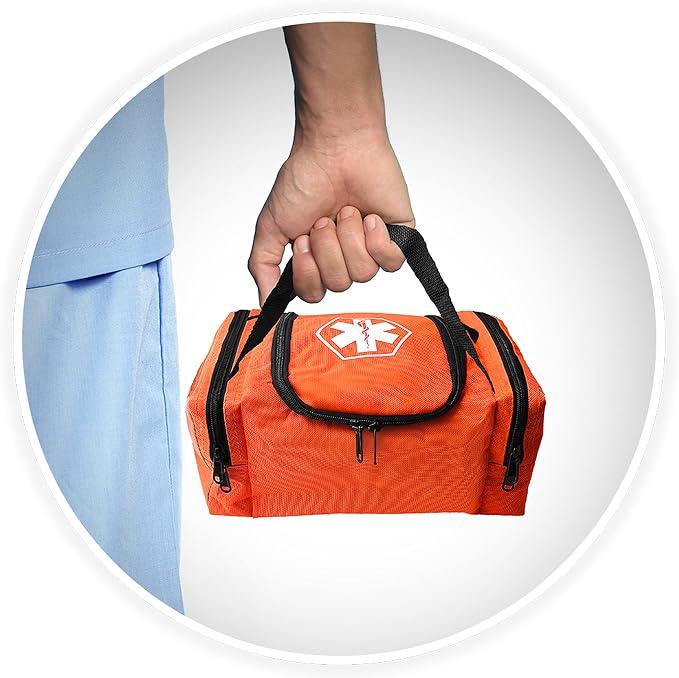 ASA TECHMED First Aid Responder EMS Emergency Medical Trauma Bag EMT, Fire Fighter, Police Officer, Paramedics, Nurse, Orange