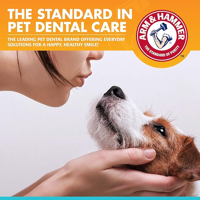 Arm & Hammer for Pets Fresh Breath Enzymatic Dog Dental Care Kit, Dog Toothpaste Kit with Toothbrush and Finger Brush for Tartar Control and Oral Hygiene, Chicken Flavor, 2.5 oz, 3-Piece Kit