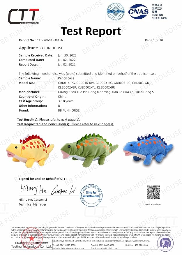 BB FUN HOUSE Pencil Case for Kids, 3D Plush Animal Dog Dinosaur Pencil Pouch Soft Stationery Storage Pen Bag for Girls and Boys School Supplies