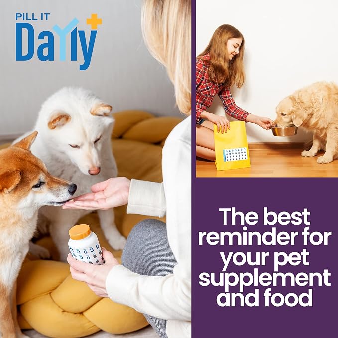 PILL IT DaYly Scratch Off Stickers, Daily Pill Reminder Medication Tracker, Pill Bottles Stickers, Portable Pill Tracker, Pill Organizer Alternative, Multi Dose, Kids, Pet, Travel, Prenatal Vitamins