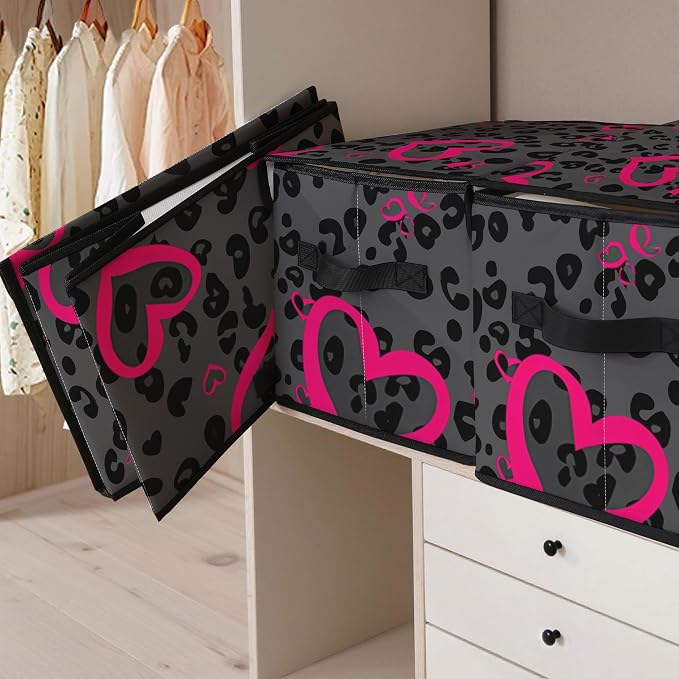 Stackable Clothes Storage Bins with Lids 3 Pack | Closet Organizers Fabric Box for Home and Office,Blanket Clothes Organizers,Under Bed Storage Containers