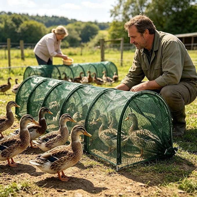 Chick Run - Sun Protection Net Chick Run, Flexible Portable Expandable Foldable Playpen, Pop-Up Mesh Poultry Brooder Enclosure | Outdoor Pasture Habitat Tent for Ducks Geese Rabbits Small