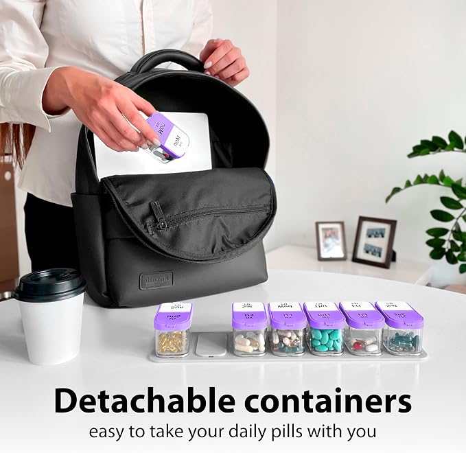 Extra Large Pill Organizer – Weekly Pill Box 7 Day AM PM for Big Vitamins & Supplements, Large Capacity Medication Dispenser with 7 Detachable Compartments, XL Pill Organizer 2 Times a Day