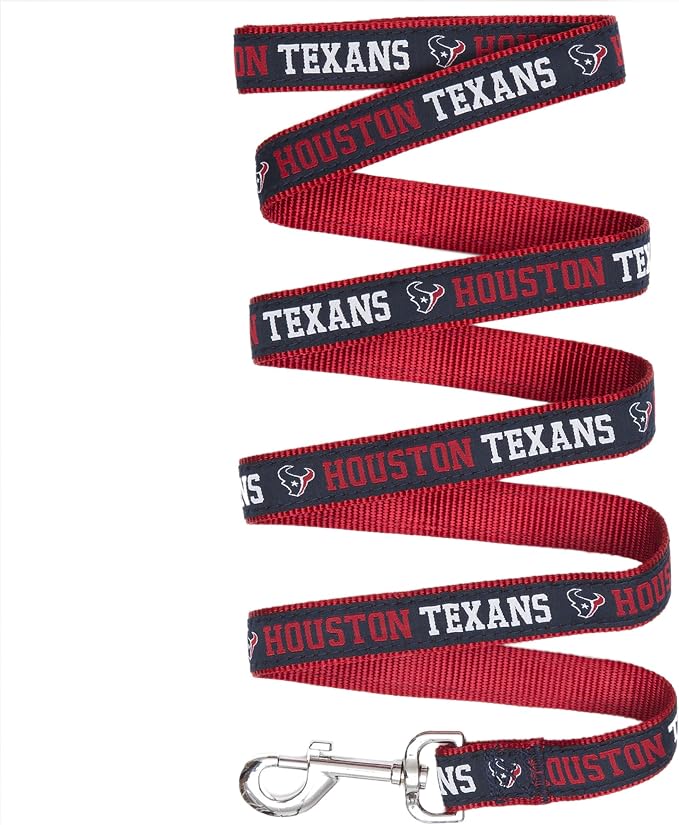 Pets First NFL Licensed Houston Texans Pet Leash, Size Small – Durable Satin Dog & Cat Walking Strap and Pet Tether with Embroidered Team Name & Logo