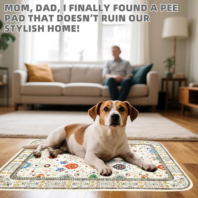 Washable Pee Pads for Dogs,2 Pack Super Absorbent Reusable Puppy Training Pads Waterproof, Nonslip and Leak-Proof Dog Pee Pads, Large Pet Mats Whelping Pads for Floor, Crate, Couch 36 * 41"