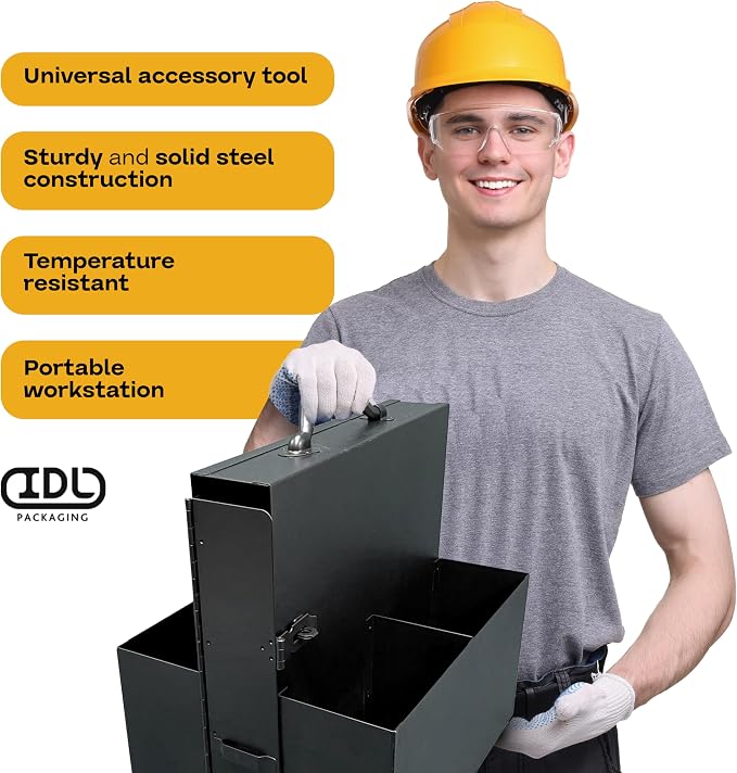 IDL Packaging Strapping Cart & Dispenser for Steel, PET & PP Mini Coils | CA-920 for All Types of Mini Strapping Coils - Multi-Functional Box/Case - Spacious Storage Tray for Tools, Seals & Gloves