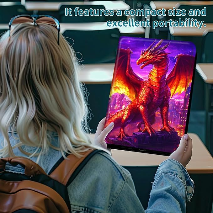 Case for Samsung Galaxy Tab S10 Ultra 2024/S9 Ultra 2023/S8 Ultra 2022 14.6", 360 Degree Rotating Stand with Multi-Angle Vertical Shockproof Shell for Women Men, Purple Red Dragon