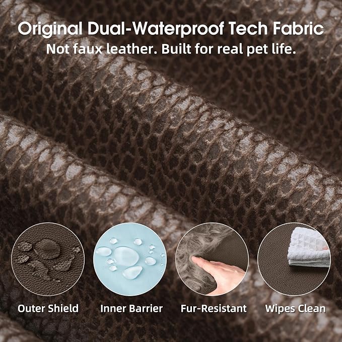 Gel Memory & High-Density Foam Orthopedic Dog Bed 35x27x6 Medium | | Double Waterproof Cover | Machine Washable | Non-Slip Base | Fur-Resistant Tech Fabric