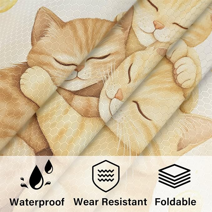 Cute Cats 6 Set Compression Packing Cubes Fruit Lemons Expandable Packing Organizer for Travel Accessories Luggage Suitcase Bag