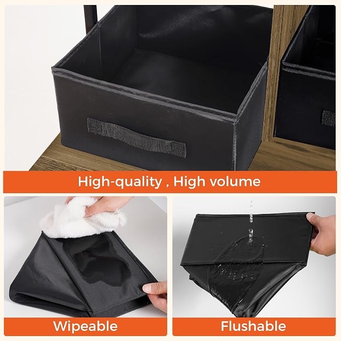 Dwanton Cat Litter Box Enclosure, 2 Storage Shelves and 2 Drawers, 50" H | 2-in-1 Hidden Cat Litter Box Enclosure Furniture with Shelf, Metal Frame, Reversible Entrance, Washable Drawers, Warm Brown