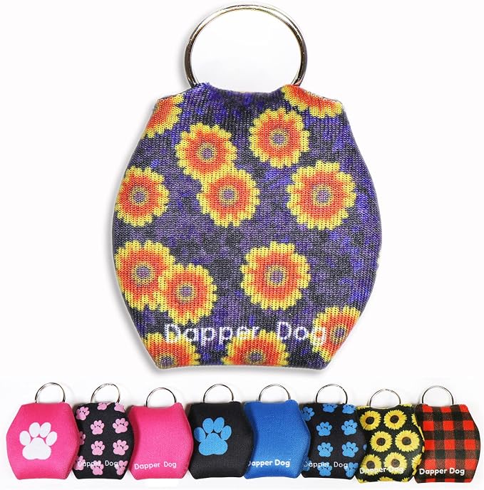 Dapper Dog - Dog Tag Silencer with Tag Ring (Orange Flowers)