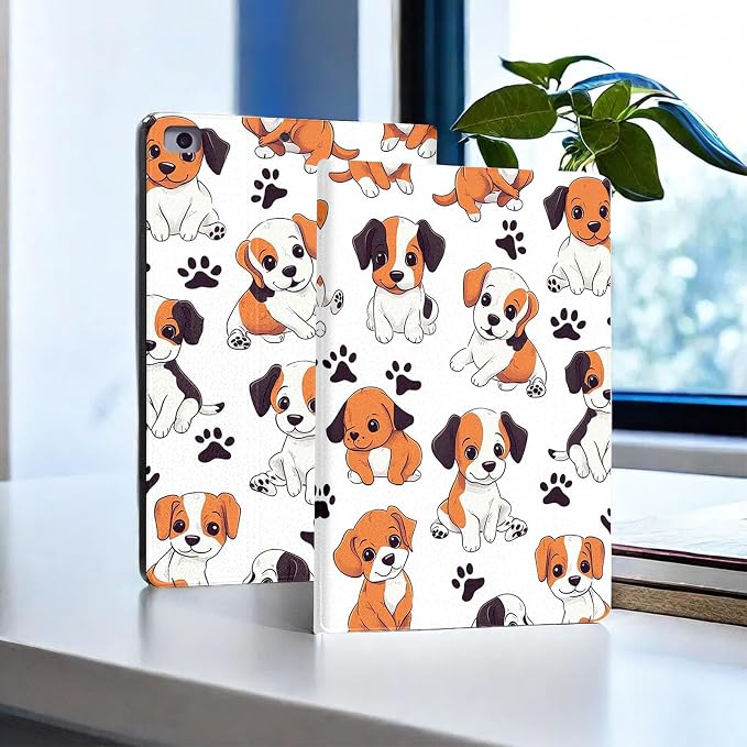 for Microsoft Surface Go 4/3/2/1-10.5" 2021 Tablet Case,Auto Wake/Sleep,Adjustable Stand Protective Cover - Cute Cartoon Dog