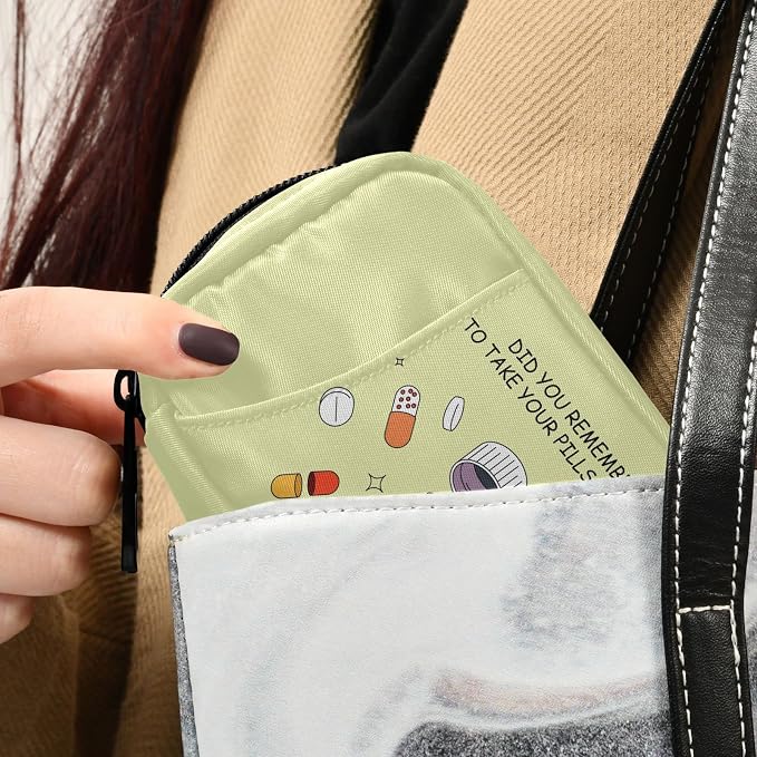 Naanle 7 Day Pill Case Bag - Portable Weekly Pill Organizer with Zipper, Compact Size for Vitamin Supplement Holder