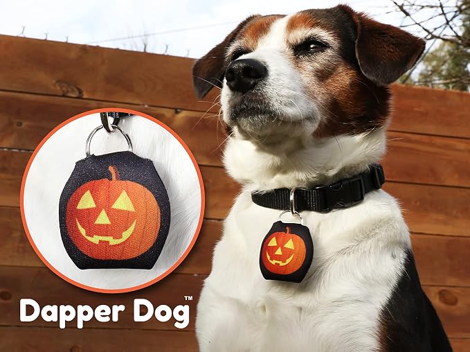 Dapper Dog - Dog Tag Silencer with Tag Ring (Halloween Pumpkin)