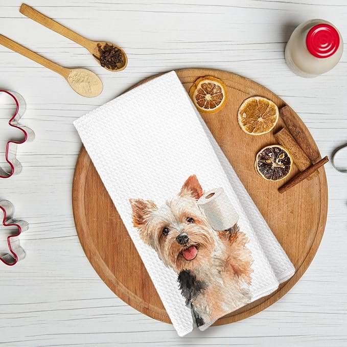 Yorkie Gifts Bathroom Towels, Yorkshire Terrier Decor, Yorkshire Terrier Dog Hand Towel for Bathroom, Yorkie Dog Gifts for Women