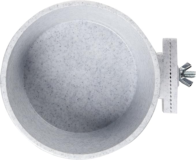 Lixit Quick Lock Removable Cage Bowls for Rabbits, Guinea Pigs, Gerbils, Ferrets, Dogs, Cats, Birds, and Other Small Animals - Made in USA (Gray, 20 Ounce)