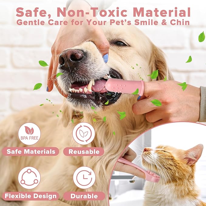 Augwind 6PCS Pet Grooming Kit for Dogs, Cats and Horses | Dog Washing Gloves | Cleanroom Gloves | Dog Bath Brush | Dog Bath Gloves | Dog Shampoo Brush | Dog Bath Supplies (Light Pink)