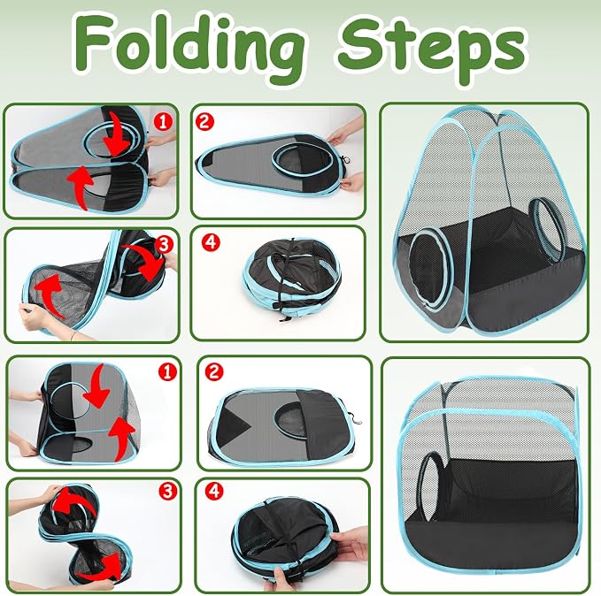 YUEPET Rabbit Tunnel & Cube Tent Set, 3-in-1 Bunny Playpen | Large Bunny Tunnels, Breathable Mesh Panels, Folds for Storage, Indoor Outdoor Enclosure for Cat Ferrets Guinea Pig