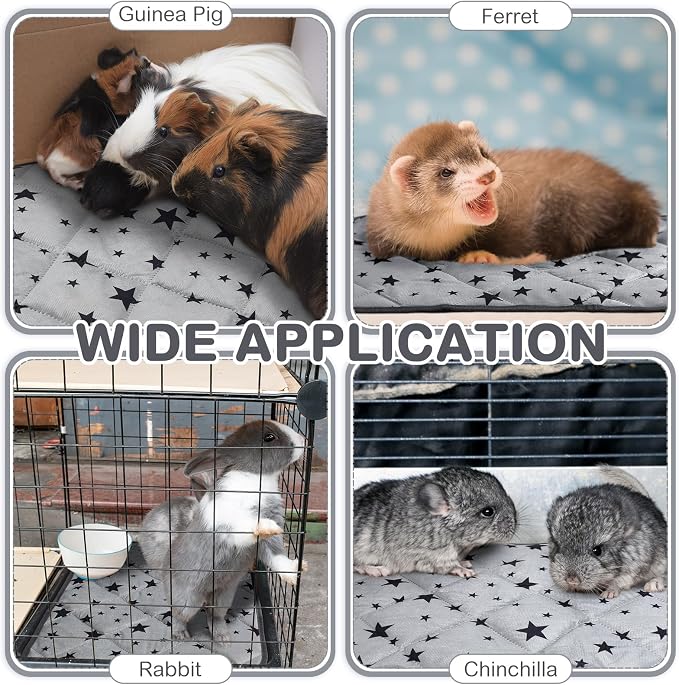 4 Pack Self Warming Cat Bed Self Heating Cat Mat Star Pattern Soft Dog Crate Pad Thermal Pet Mat Anti Slip Kennel Dog Washable Warming Bed for Outdoor Indoor(18 x 24 Inch,Gray)