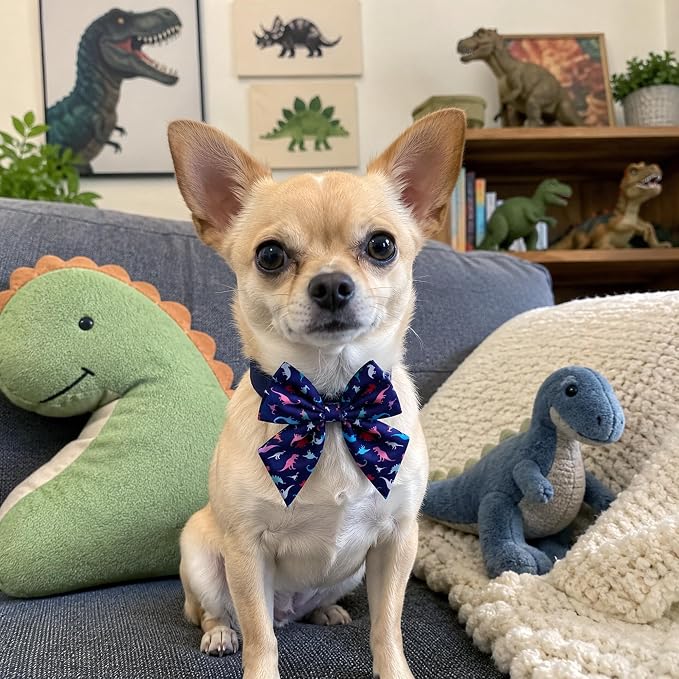 PET SHOW 10 Pack Dinosaur Sailor Dog Bowties for Small Dogs