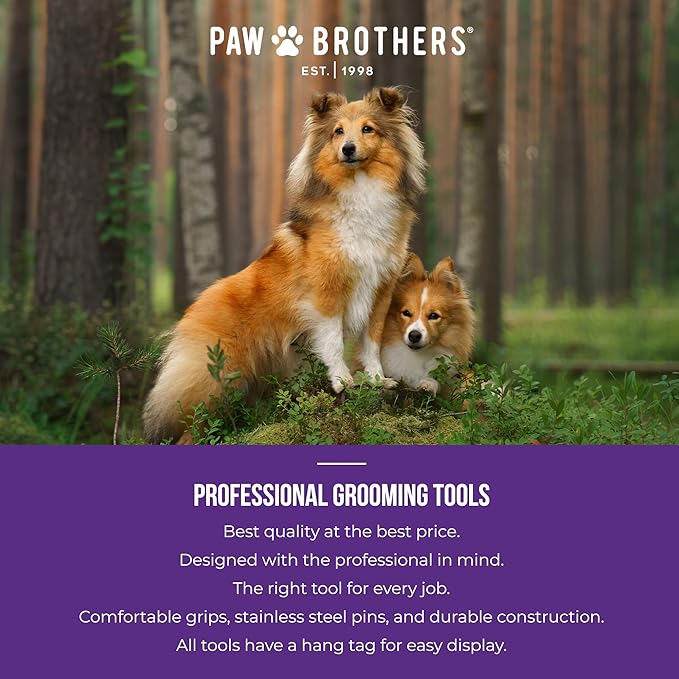 Paw Brothers Double Sided Extra Firm Flex Slicker Brush, Large