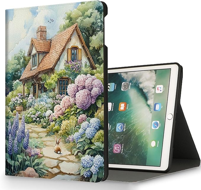for Microsoft Surface Pro X/Pro X Plus-13 2019/2020/2021/2024 Tablet Case,Auto Wake/Sleep,Adjustable Stand Protective Cover - Pastoral Hand-Painted Flower