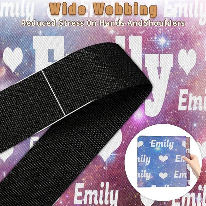 Custom Comforters Storage Basket with Lid, Personalized Name Large Organizer Bin for Pet/Children Toys, Books, Clothes, Perfect for Rooms/Playroom, Galaxy Universe with Love Heart
