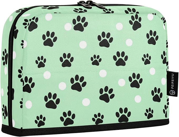 Aslsiy Large Capacity Pencil Case Pet Paws White Dots (1) Pencil Pouch for Boys Girls Portable Pen Bag Organizer Standing Makeup Bag for School Office Supplies