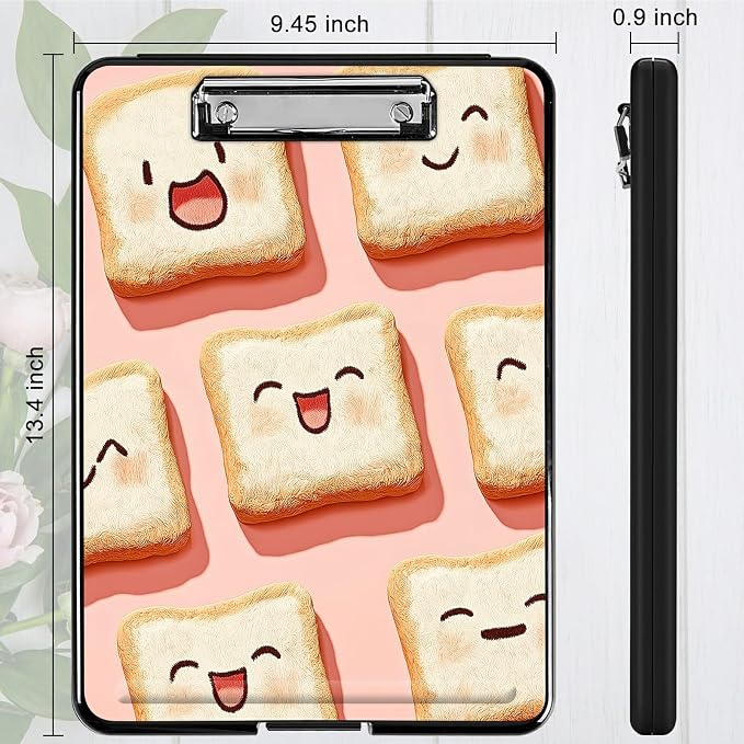 Heavy Duty Storage Clipboard, Slim Nursing Clipboard with Internal Pen Case, Portable File Organizer Case for A4 Letter Size Paper Office Medical Professionals, Pink Sandwich