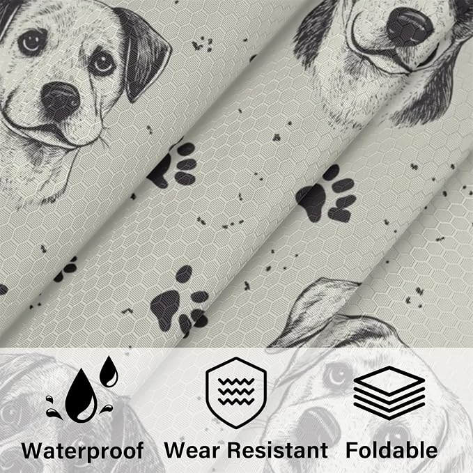 Cute Puppy Dogs 6 Set Compression Packing Cubes | Paw Print Travel Accessories Expandable Packing Organizers Space Saver Bags for Organizing Clothes