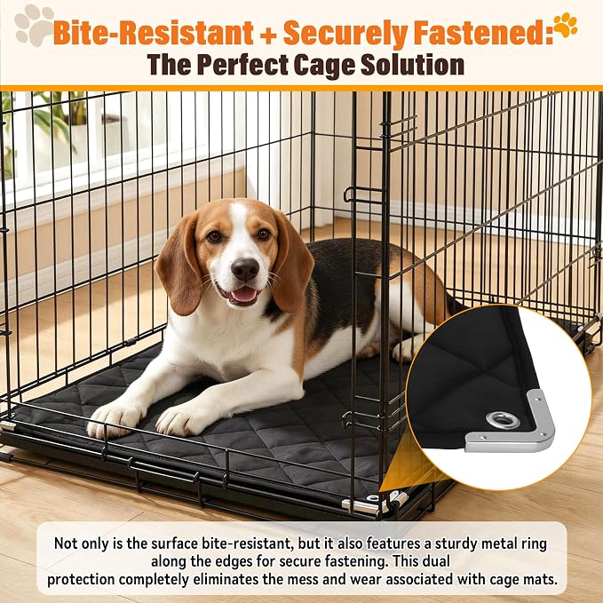 23"x 17"Chew Proof Crate Pad for Aggressive Chewers,Reinforced Metal Edges | 23"x 17",Reinforced Metal Edges and Metal Rings, Suitable for Stubborn Chewers and Puppies in Teething Stage,Small-Sized Dogs