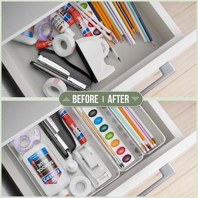 Sorbus Fridge Organizers and Storage, Clear Bins (10 Pack) | Handles support easy access and transport for pantry shelves, freezers, drawers and medicine-cabinet organization.