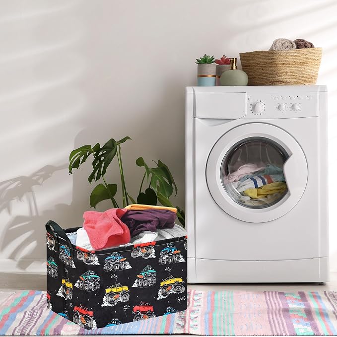 Storage Basket Home Shelf Basket Clothes Laundry Hamper | Rectangle Organizer Box Nursery Bin Gift Laundry Basket with Handles for Home