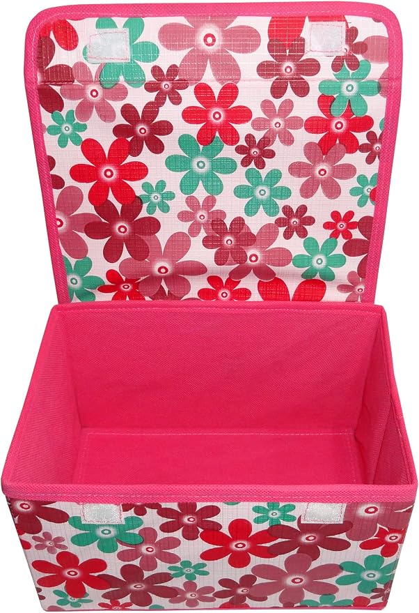 atorakushon Fabric Foldable Storage Travel Closet Cabinet Organizer Storage Boxes for Storing Socks Bra Handkerchiefs for Universal Fit Pack of 1 Pink