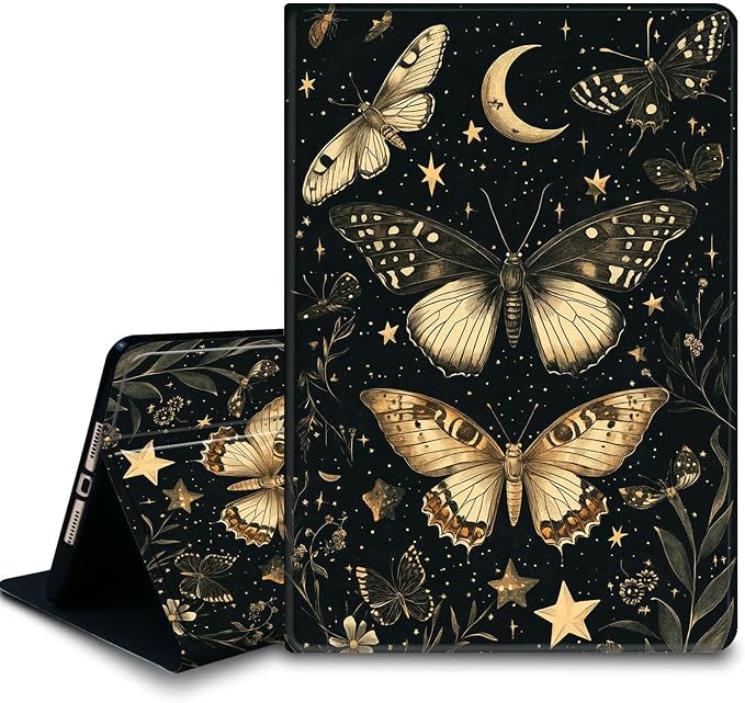 Bxgolkgd Tablet Case for Samsung Galaxy Tab A 10.1 Inch 2019(SM-T510/T515/T517),Shockproof Stand Cover with Heat Dissipation,Auto Wake/Sleep Function,Moon Butterfly