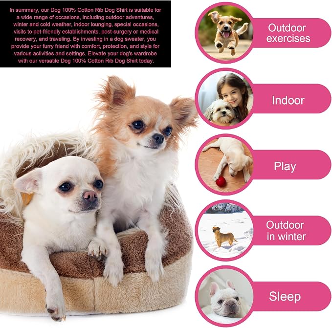 Elevate Your Pet's Comfort and Fashion: Premium 100% Cotton Rib Dog Shirt Vest for Small Breeds Like Chihuahuas, Yorkies, and Puppies .Year-Round Style with Tank-Style Puppy Attire Light Purple XS