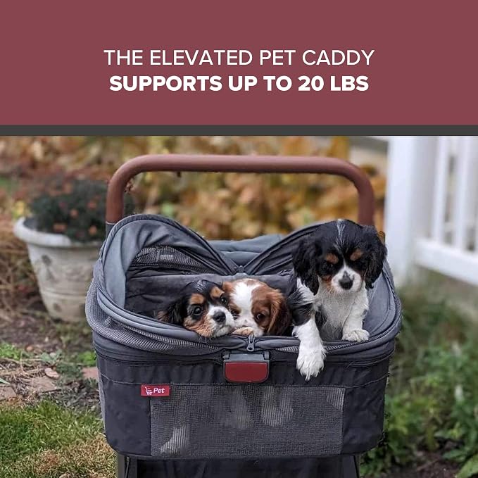 Foldable Pet Caddy - Collapsible, Attachable & Removable Pet Carrier for Beach and Shopping Carts - Travel with Small & Medium Size Pets, Cats & Dogs (Cart Not Included)