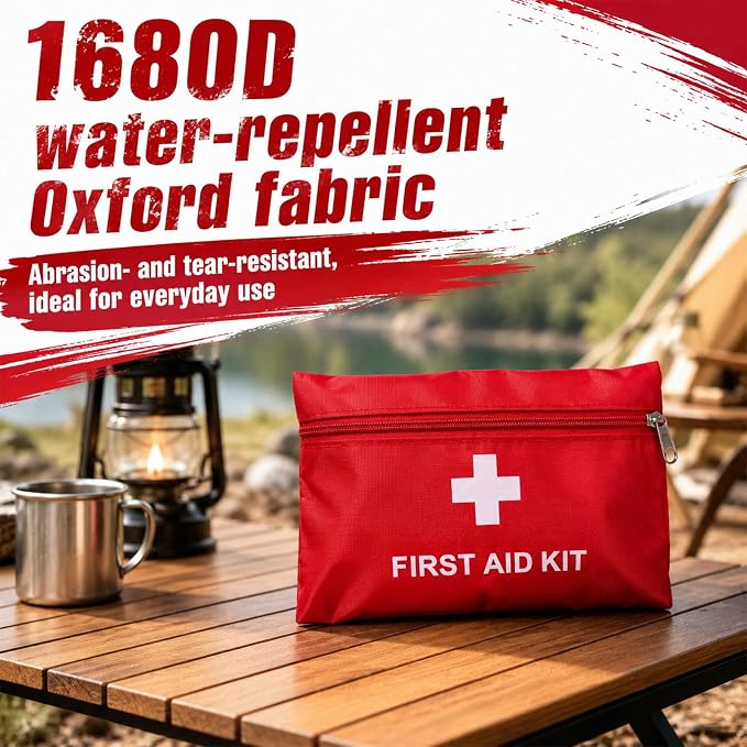 First Aid Bags Empty,Mini First Aid Pouch Empty,Mini First Aid Kit Bulk,Zipper Pouches for Emergency,Travel and Outdoor (Red 100 Pack, 4.3 * 6.3 inch)