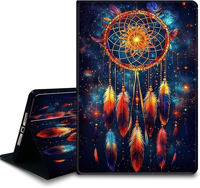 Bxgolkgd Tablet Case for Samsung Galaxy Tab E 9.6 Inch 2015(SM-T560/T561/T567),Shockproof Stand Cover with Heat Dissipation,Auto Wake/Sleep Function,Galaxy Dreamcatcher