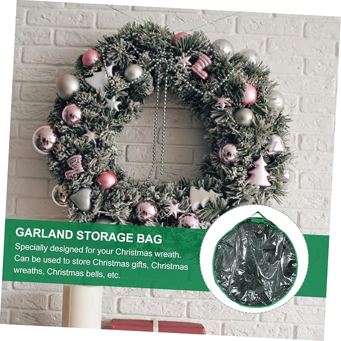 1pc Storage Bag for Wreaths Clear Window Design Container for Holiday Decorations for Christmas Party Supplies Storage