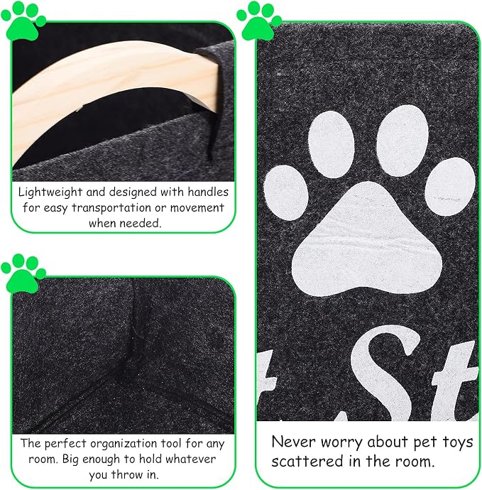 Mipcase Pet Storage Box Puppy Toy Shelf Felt