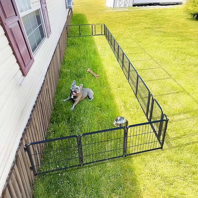 FXW Rollick Dog Playpen with Fence-to-Wall Anchors, 24" H, 16 Panels | Heavy-Duty & Easy setup Play Area, Flexible Boundaries, Indoor & Yard, For Puppies & Small Dogs, Patented
