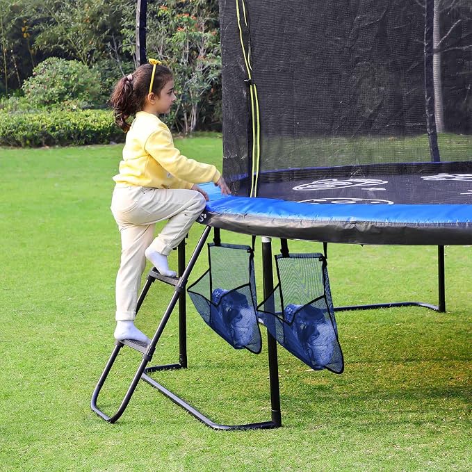 2 Pieces Trampoline Shoes Bag, Storage Mesh Bag With 2 Hook and Loop Strap, Shoe Holder, Indoor Fitness Shoes Organizer, Equipment Bag Accessories (Blue)