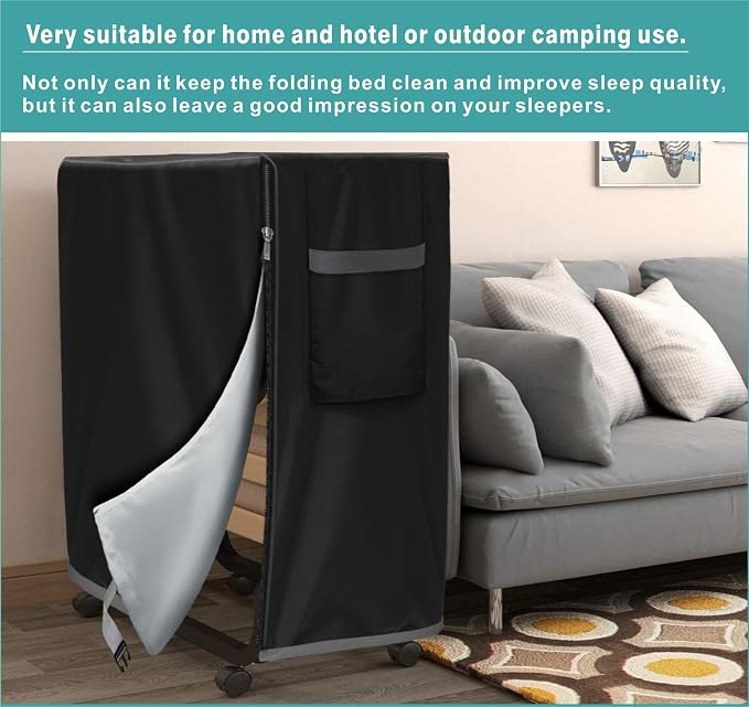Rollaway Bed Cover, 600D Oxford Storage Protector with Zipper & Handles | folding bed cover featuring breathable storage design, secure fit, and easy access for everyday organization