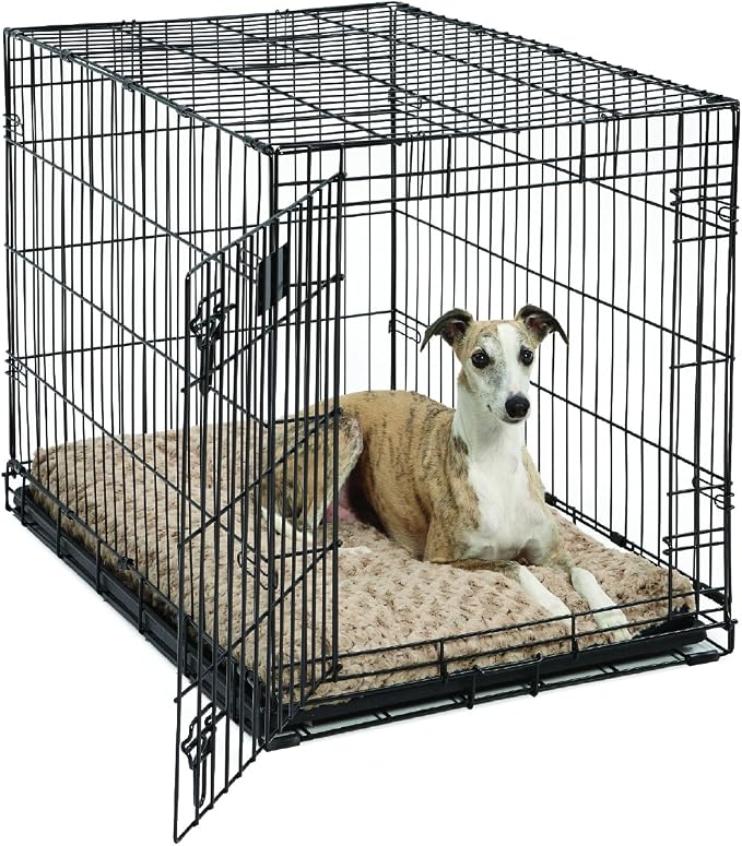 MidWest Homes for Pets Medium QuietTime Deluxe Mocha Ombré Swirl Plush Pet Bed, Machine Washable, Non-Skid Bottom, Soft Crate Mat for 30-inch Crates