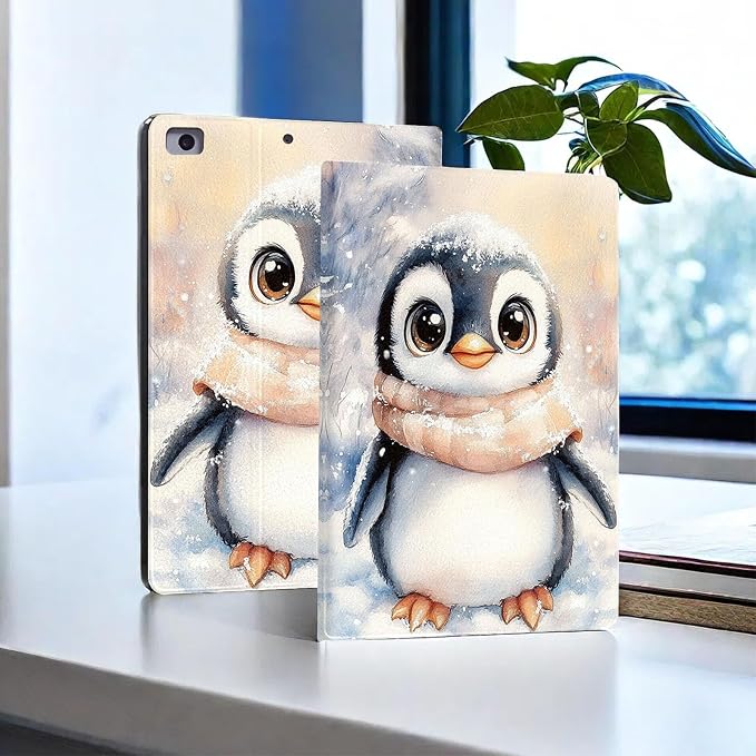 for Microsoft Surface Pro 11/10/9-13" 2024/2022 Tablet Case,Auto Wake/Sleep,Adjustable Stand Protective Cover - Cute Penguin